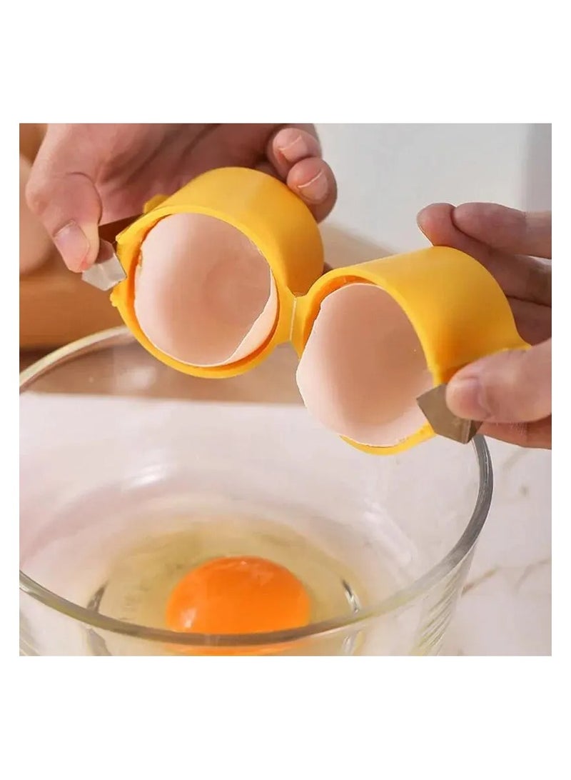 herseyburada 3pc Egg Shell Opener,New Egg Cracker for Raw Eggs, Hard Boiled Egg Peeler, Egg Peeler Tool, Stainless Steel Eggshell Breaker Egg Shell Cutter Kitchen Gadgets, Egg Separator Tool  - Image 2