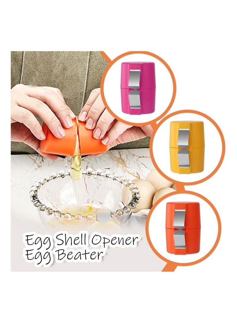 herseyburada 3pc Egg Shell Opener,New Egg Cracker for Raw Eggs, Hard Boiled Egg Peeler, Egg Peeler Tool, Stainless Steel Eggshell Breaker Egg Shell Cutter Kitchen Gadgets, Egg Separator Tool  - Image 3