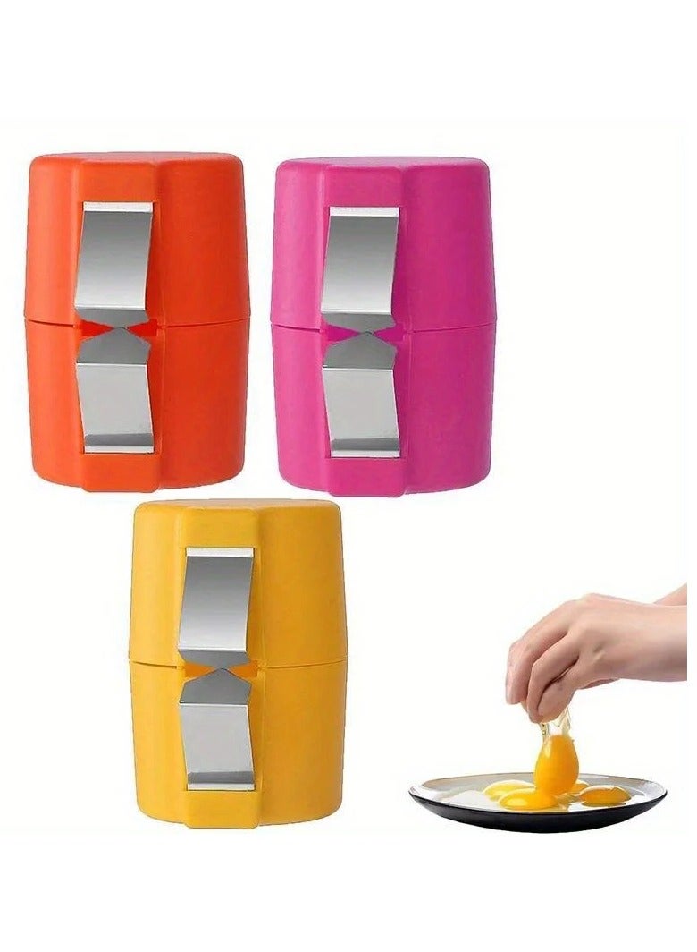 herseyburada 3pc Egg Shell Opener,New Egg Cracker for Raw Eggs, Hard Boiled Egg Peeler, Egg Peeler Tool, Stainless Steel Eggshell Breaker Egg Shell Cutter Kitchen Gadgets, Egg Separator Tool  - Image 1