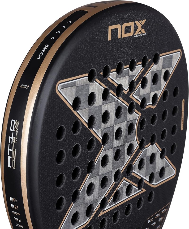 NOX AT10 Genius 18K Padel Racket by Agustín Tapia – 18K Carbon Surface, Balanced Power & Precision Control - Image 3