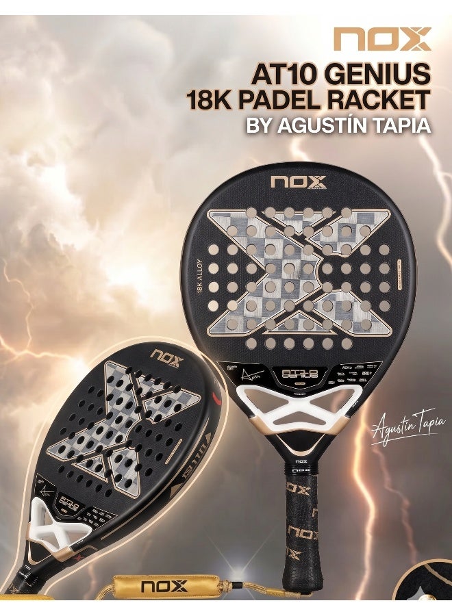 NOX AT10 Genius 18K Padel Racket by Agustín Tapia – 18K Carbon Surface, Balanced Power & Precision Control - Image 1
