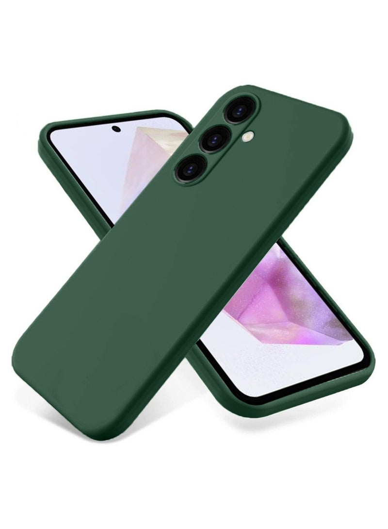 Techie Stylish TPU Silicone Back Cover Case for Samsung Galaxy A35 5G – Slim Fit Design, Smooth and Soft – Dark Green - Image 1