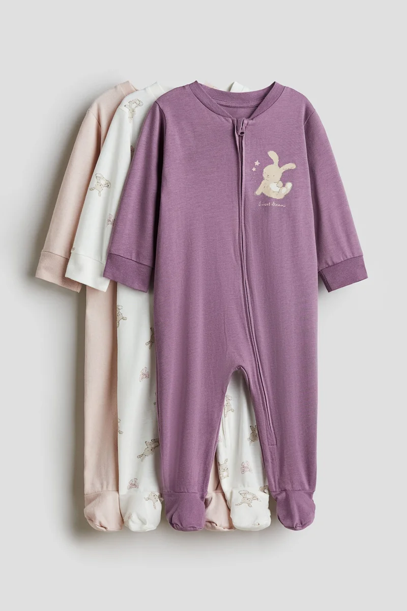 اتش اند ام ملابس نوم بسحّاب- عبوة من 3 قطع