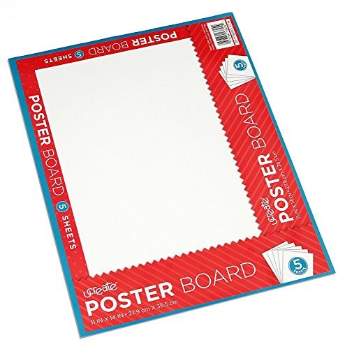 UCREATE U-Create Ucreate White Poster Board, 11" x 14", 5 Pack (13825) - Image 2