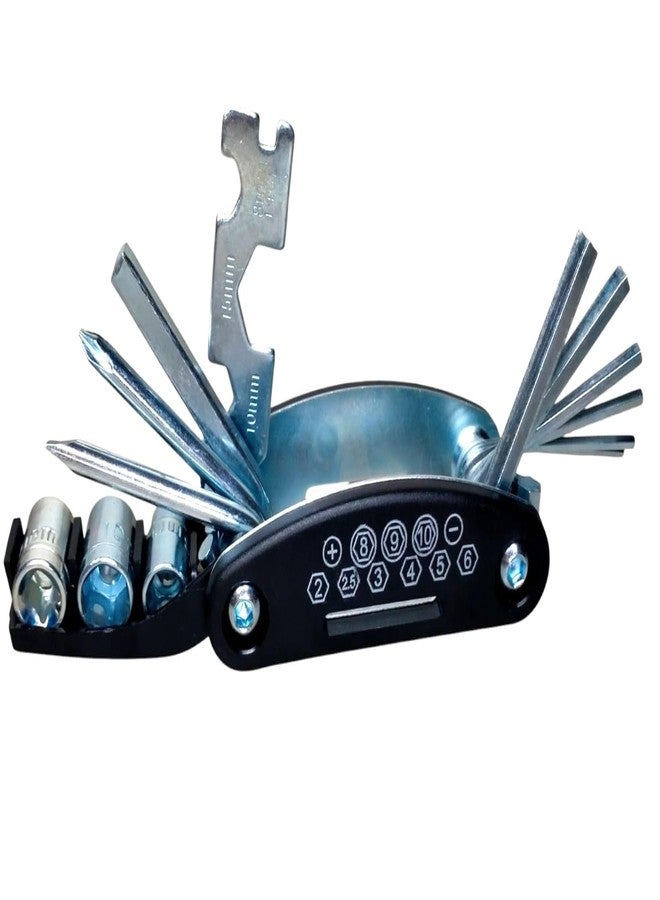 CYIDER 16-in-1 Bicycle Repair Tool Kit | Compact Foldable Cycle Toolkit for Men | Allen Key, Spoke Wrench, Screwdrivers, Sockets | MTB & Road Bike Accessories Set - Image 1