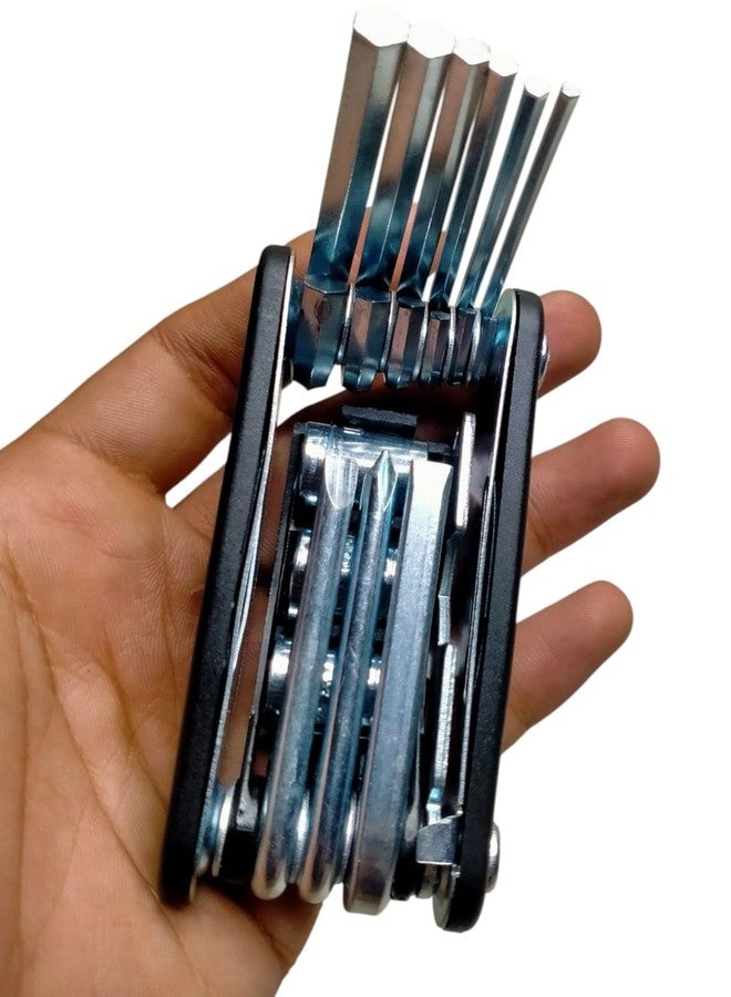 CYIDER 16-in-1 Bicycle Repair Tool Kit | Compact Foldable Cycle Toolkit for Men | Allen Key, Spoke Wrench, Screwdrivers, Sockets | MTB & Road Bike Accessories Set - Image 4