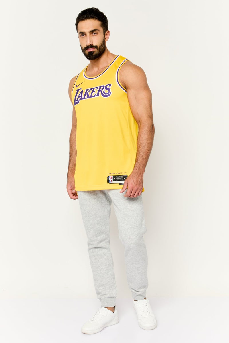 Nike Men Dri-Fit LA Lakers Basketball Jersey, Yellow - Image 2