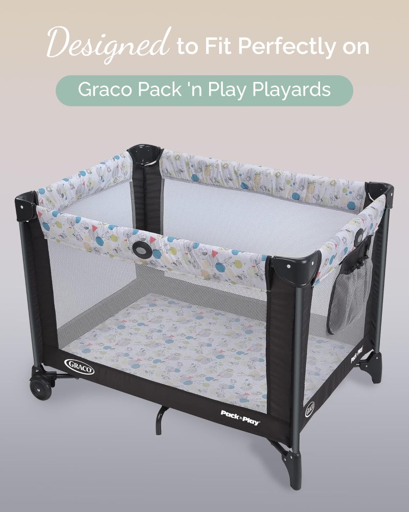 TotCare Graco Pack and Play Sheets Fitted – Compatible with Graco Pack n Play Playard Crib & Other 27 x 39 Inch Playpen Mattress, Buttery Soft Jersey Playard Sheets, Blue Sage Cloud 3 Pack - Image 2