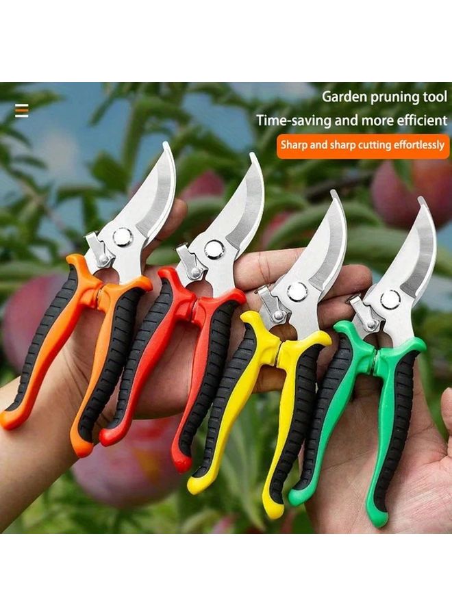 Yellow Heavy Duty Garden Shears Sharp Stainless Steel Blades Non Slip Grip - Image 2
