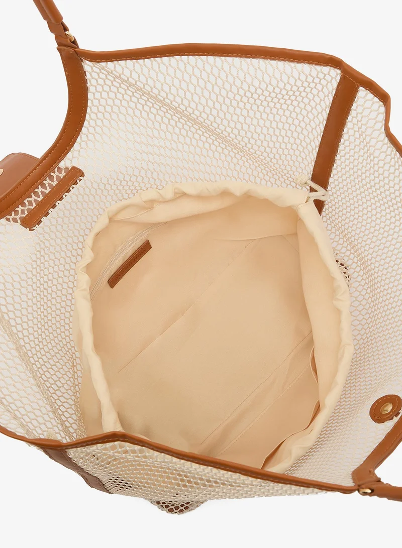 GLAMOROUS  Cream Oversized Raffia Tote Bag for Women | Best Price UAE