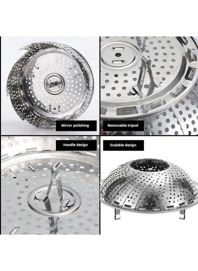 JUGTE Vegetable Steamer Basket Premium Stainless Steel Veggie Steamer Basket Folding Expandable Steamers to Fits Various Size Pot Stainless Steel Vegetable Steamer Basket - Adjustable & Collapsible Design (27 CM) - Image 2