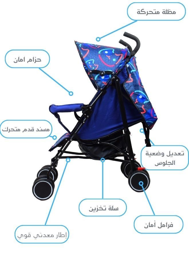 عربة أطفال مريحة وخفيفة الوزن مع إمكانية طي مدمجة ومتعددة المواضع - عربة أطفال بمظلة للسفر - Image 1