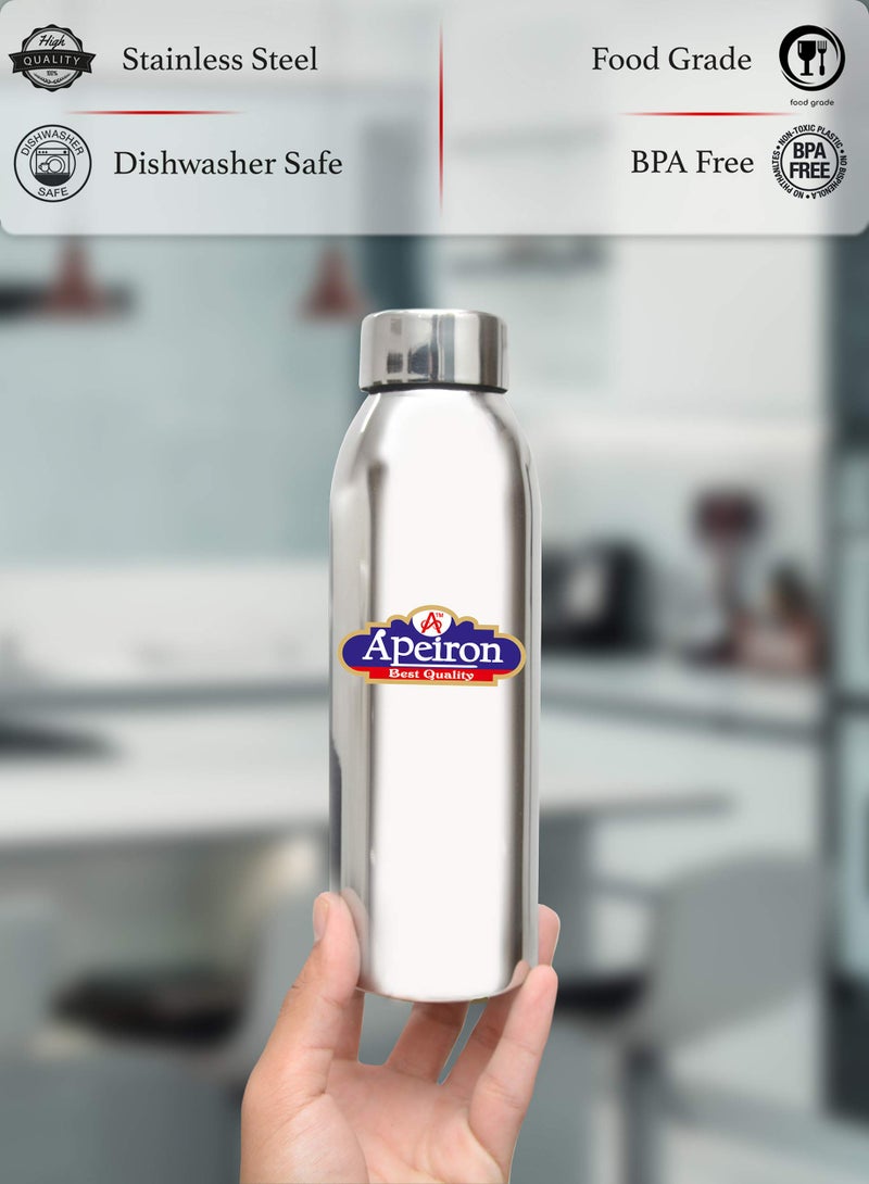 Apeiron Mirror Finish Stainless Steel Water Bottle, 1000 ml, Silver (Pack of 1) - Image 3
