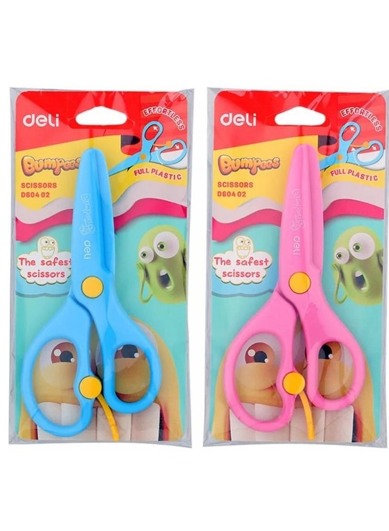 Deli مقص بلاستيكي مكون من قطعتين متعدد الألوان - Image 1