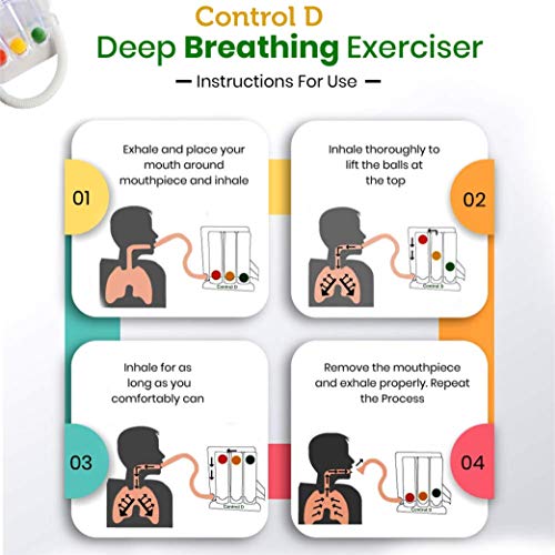 Control D Spirometer 3 Ball Lung Exerciser, Hygenic, Washable Respiratory Exerciser Respirometer,Pack of 1,Multicolor - Image 2