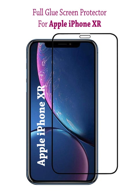 Apple iPhone XR Screen Protector | Tempered Glass Screen Protector Full HD Quality With Anti-Scratch Edge to Edge Coverage Including Easy Installation Kit - Black