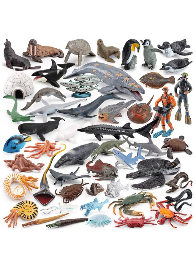Simulation Whale Shark Tiger Shark Blue Whale Marine Biological Model Deep Sea Prehistoric Ancient Deng's Fish Trilobite Animal Model-Color:PL127-591 Killer Whale 180g  - Image 2