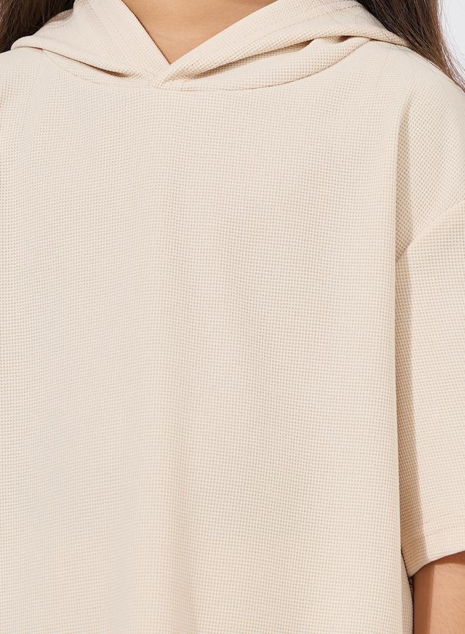 Styli Waffle Knit Oversized Hooded Top & Pants Set  - Image 3