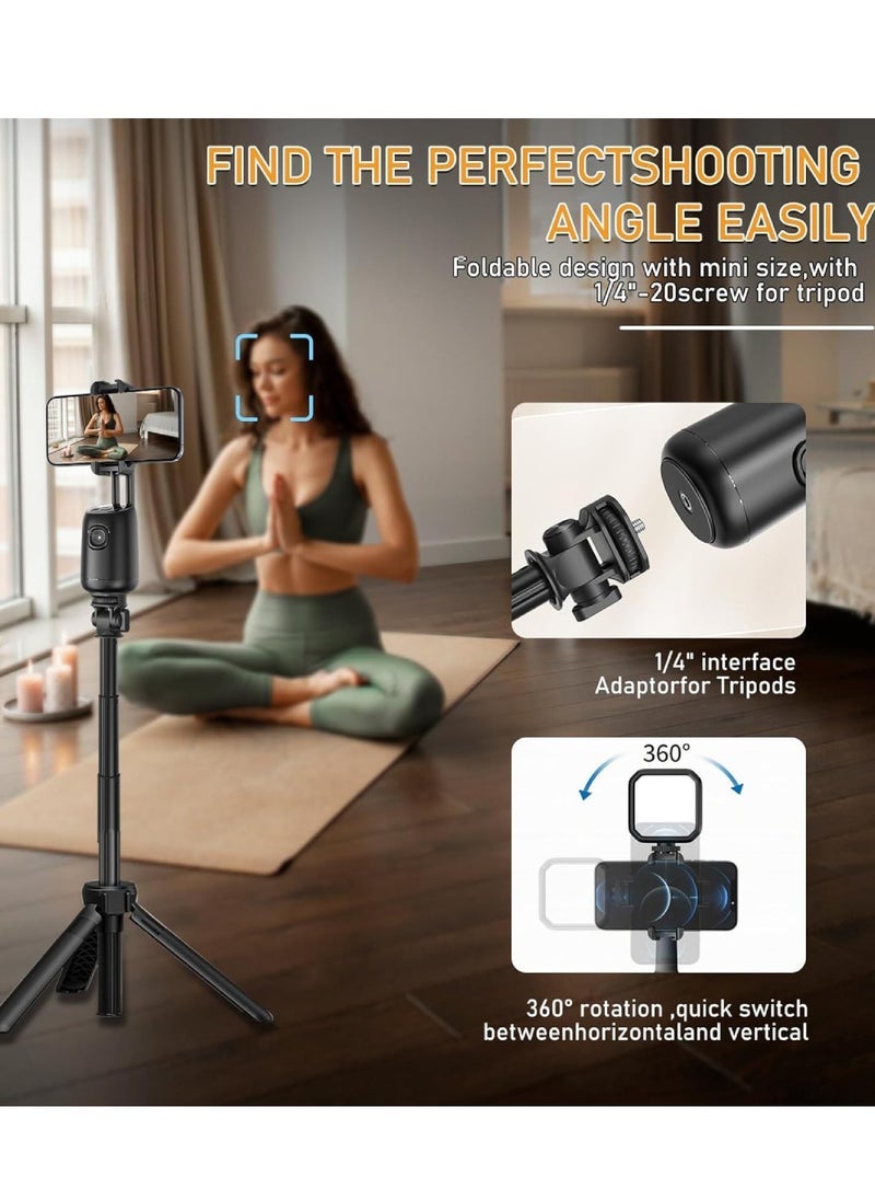 ELTRAZONE - P05 Auto Face Tracking Phone Holder 360° Smart Gimbal Stabilizer With Adjustable Lens & Colorful Lights For Smartphone Vlog Live Chat And Selfies AI Gesture Control Mobile Stand Tripod Stand - Image 1