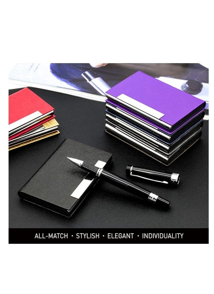 Generic Padike Business Card Holder, Business Card Case Professional PU Leather & Stainless Steel Multi Card Case,Business Card Holder Wallet Credit Card ID Case/Holder for Men & Women. (Blue)  - Image 4