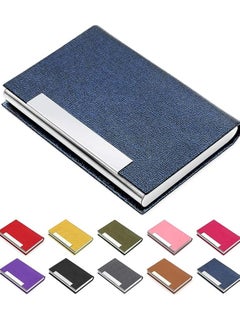 Generic Padike Business Card Holder, Business Card Case Professional PU Leather & Stainless Steel Multi Card Case,Business Card Holder Wallet Credit Card ID Case/Holder for Men & Women. (Blue)  - Image 2