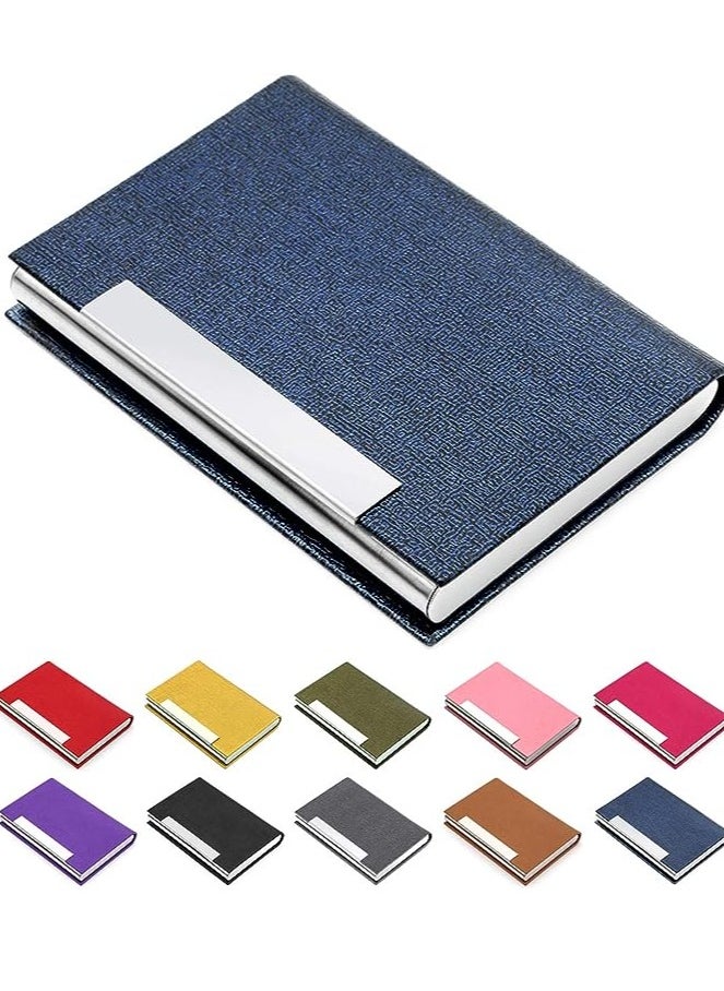 Generic Padike Business Card Holder, Business Card Case Professional PU Leather & Stainless Steel Multi Card Case,Business Card Holder Wallet Credit Card ID Case/Holder for Men & Women. (Blue)  - Image 2