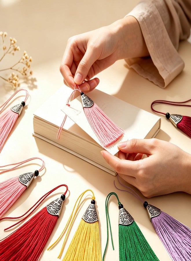 Lganze Boho Tassel Charm Jewelry Making - Tassel for Keychain Charm Ornament Bookmark Craft Bulk for Bracelet Decoration Accessory Earring Supply Handmade Gift Bag Pendant - Image 3