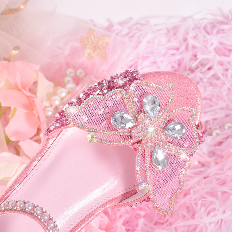 Princess Aisha Sandals 2024 Children Sandals Women Crystal Soft Sole High-End Girls High-Heeled Sandals - Image 4