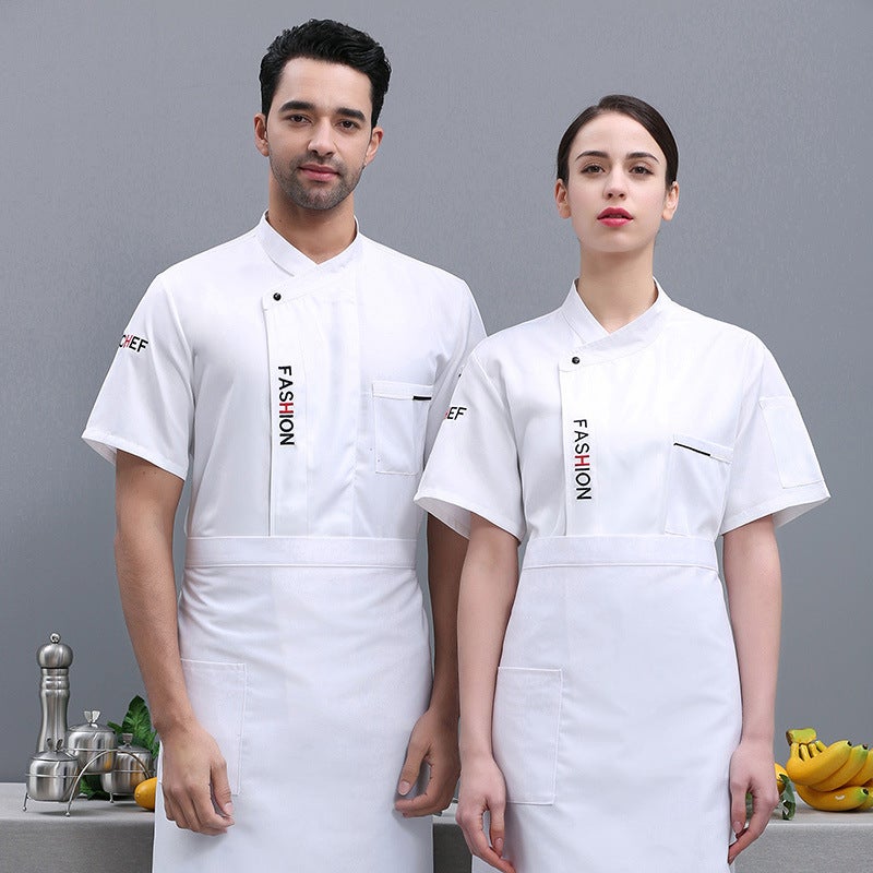 Chef Uniform Short-Sleeved Men'S Summer Wear Breathable Chef Work Clothes Custom Printed Kitchen Clothes Restaurant El Catering Women - Image 2