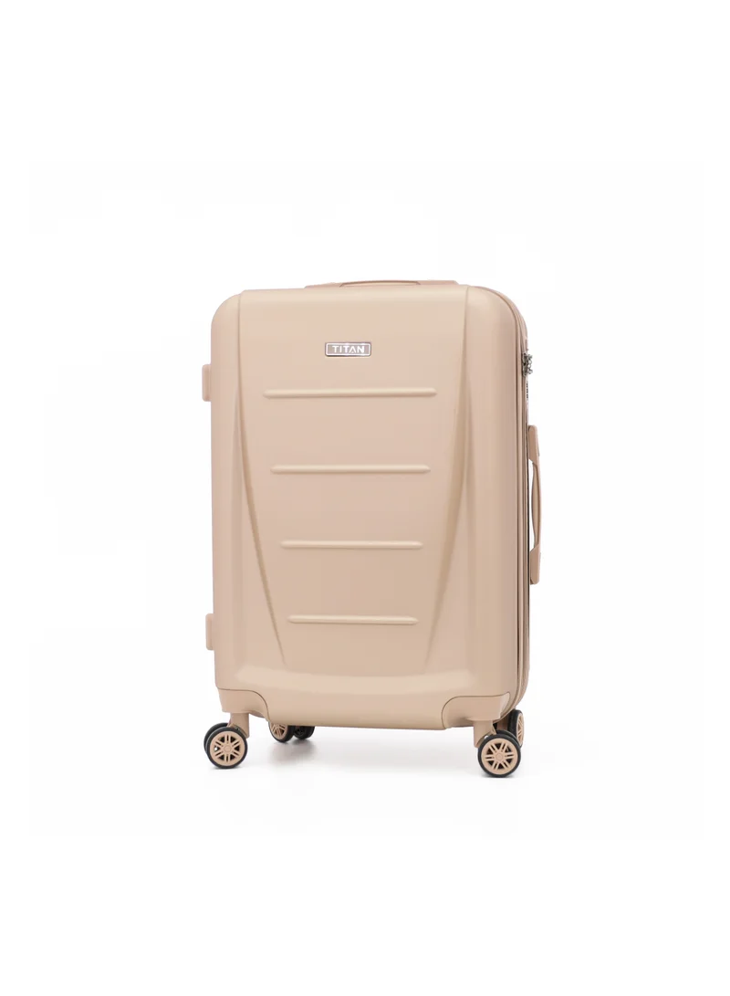 TITAN Hardside Luggage Trolley Bag 3 Pieces Set,Champagne (S-20",M-24",L-28")