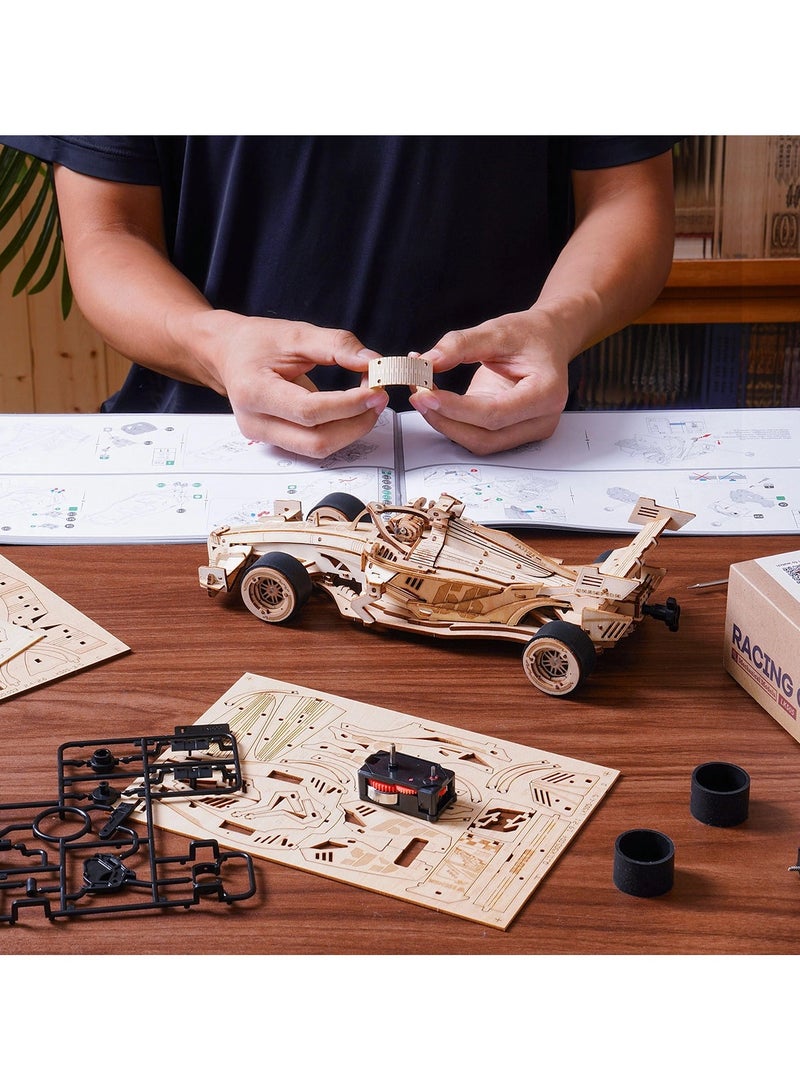 روكر سيارة سباق الفورمولا 1 أحجية خشبية ثلاثية الأبعاد للكبار، سيارة سباق خشبية ثلاثية الأبعاد، مجموعة نماذج سيارات للبناء - Image 2