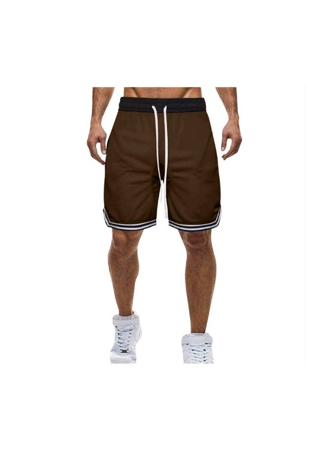 general Plus Size Casual Men Striped Basketball Shorts Summer Drawstring Sports Pants - Image 1