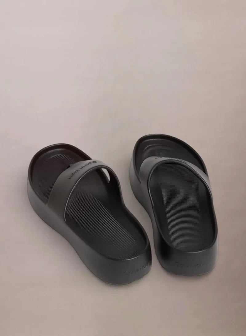 Calvin Klein Triple Black Dorita - Platform One-Piece Sandals for Women | Best Price UAE