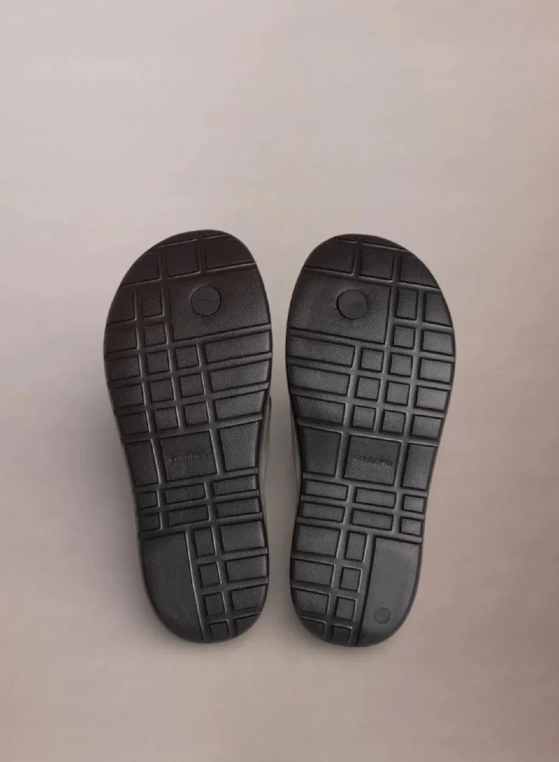 Calvin Klein Triple Black Dorita - Platform One-Piece Sandals for Women | Best Price UAE