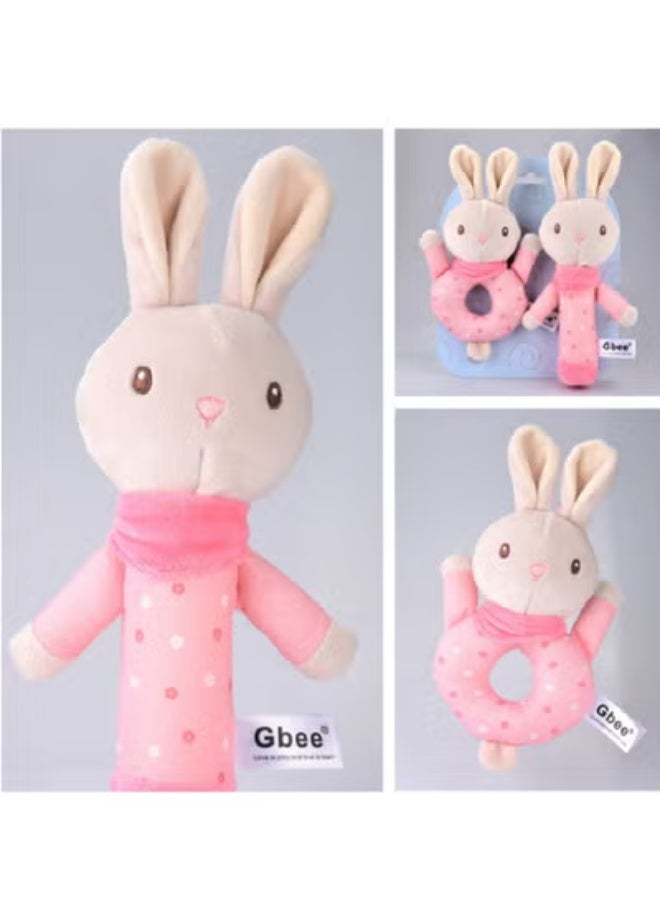 جبيه طقم ألعاب خشخيشات من القطن العضوي مصنوع من مواد عالية الجودة للأطفال، ألعاب تعليمية للأطفال الرضع - Image 4