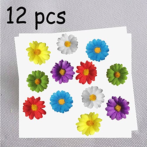 Backgarden 12pcs Womens Multi-colored Sweet Daisy Hair Clips Mini Sun Flower Hairpins Hair Accessory for Bridesmaid Wedding Photography (Multi-colored) - Image 3