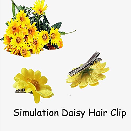 Backgarden 12pcs Womens Multi-colored Sweet Daisy Hair Clips Mini Sun Flower Hairpins Hair Accessory for Bridesmaid Wedding Photography (Multi-colored) - Image 4