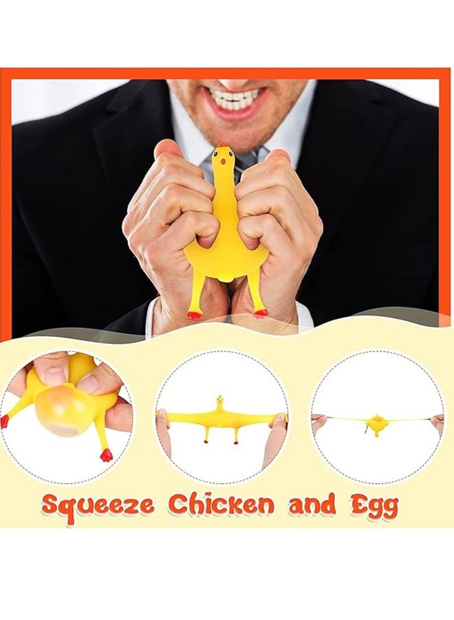 2pcs مضحك المطاط الدجاج سلاسل المفاتيح الابتكار وضع البيضة الدجاج الإجهاد الإغاثة الألعاب لتهوية الغضب,الإفراج عن الإجهاد - Image 5