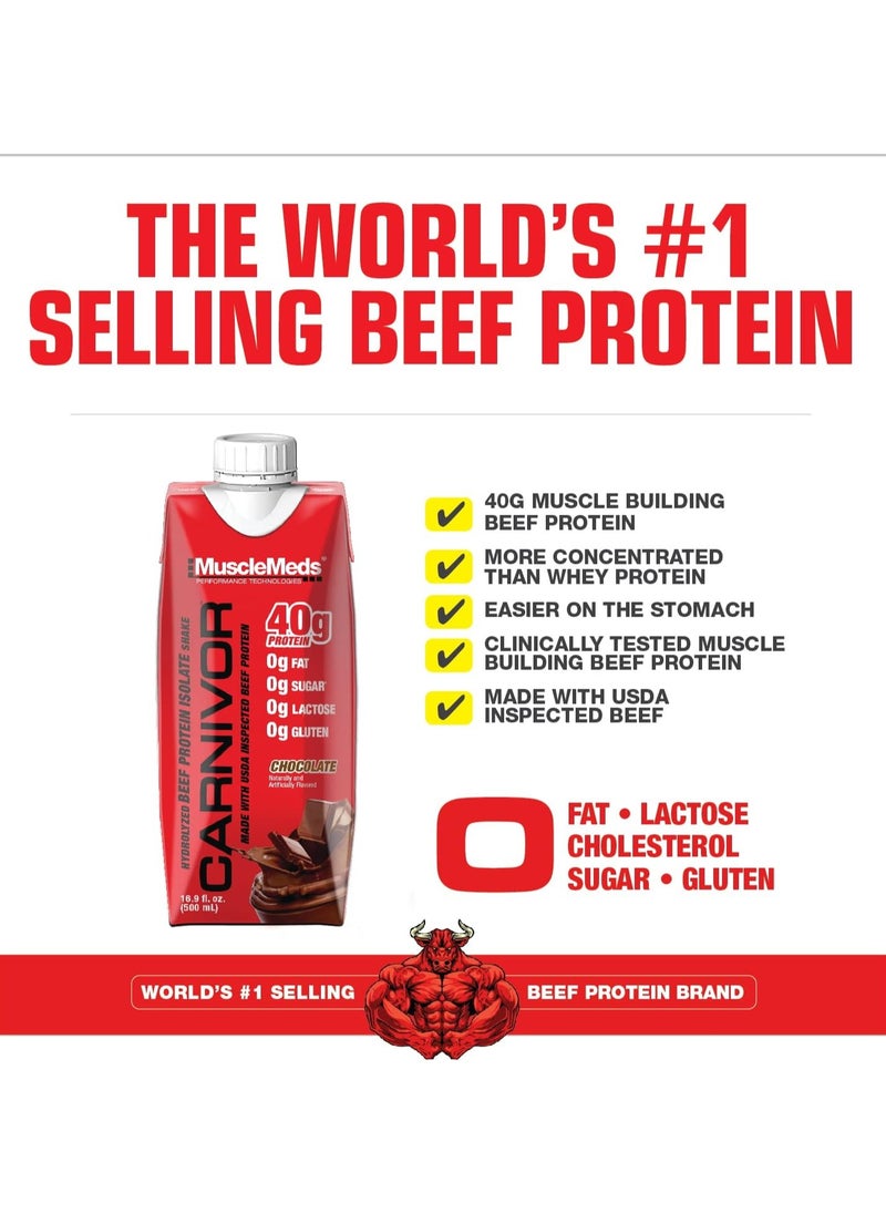 MUSCLEMEDS Carnivor RTD Pure Beef Protein Isolate Shake Vanilla Cupcake 500ml Pack of 12  - Image 4