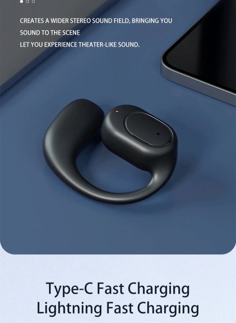 AROAQ Wireless Headphone, Fashionable Bluetooth TWS Earphone, Noise Canceling Bone Conduction Handsfree, Single Ear Earbud With Microphone For Driving, Sports And Playing Games, (1pc, White) - Image 3