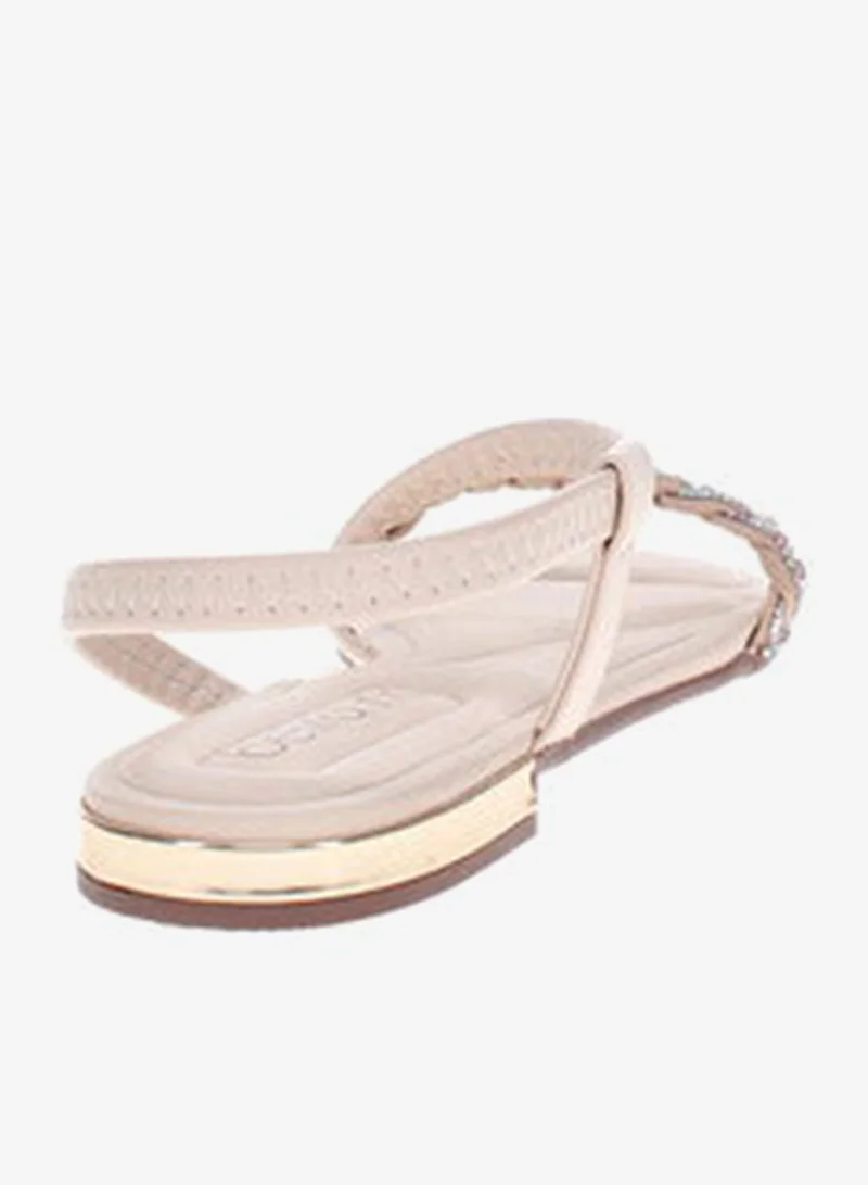 Beira Rio Cream Flat Sandals for Women – Stylish Ladies Flat Sandals & Comfortable Flat Slippers for Women | Best Price UAE