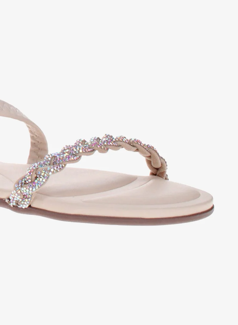 Beira Rio Cream Flat Sandals for Women – Stylish Ladies Flat Sandals & Comfortable Flat Slippers for Women | Best Price UAE