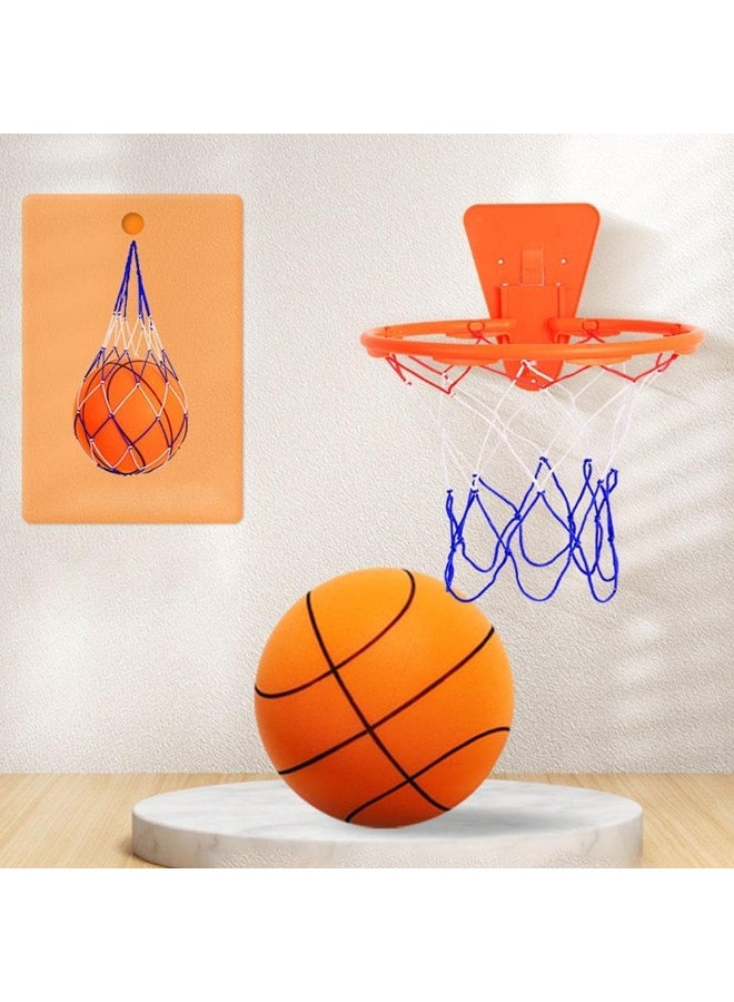 Wall-Mounted Indoor Basketball Hoop, 17 Inch Rim, Orange, ABS+Iron, Lightweight, Suitable for Silent Basketball - Image 2