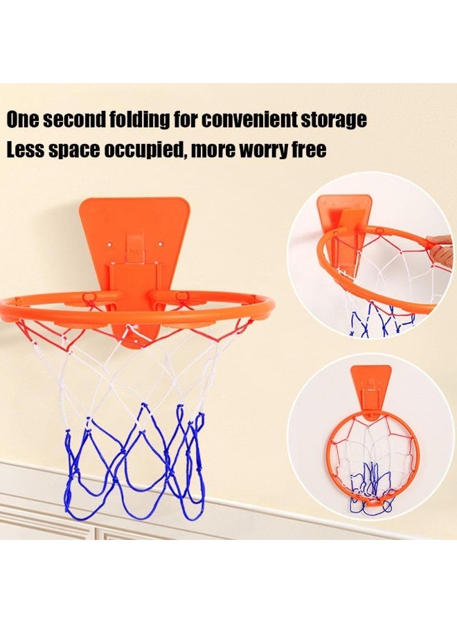 Wall-Mounted Indoor Basketball Hoop, 17 Inch Rim, Orange, ABS+Iron, Lightweight, Suitable for Silent Basketball - Image 3