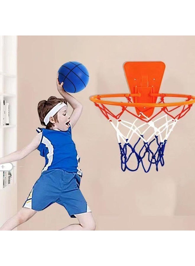 Wall-Mounted Indoor Basketball Hoop, 17 Inch Rim, Orange, ABS+Iron, Lightweight, Suitable for Silent Basketball - Image 5