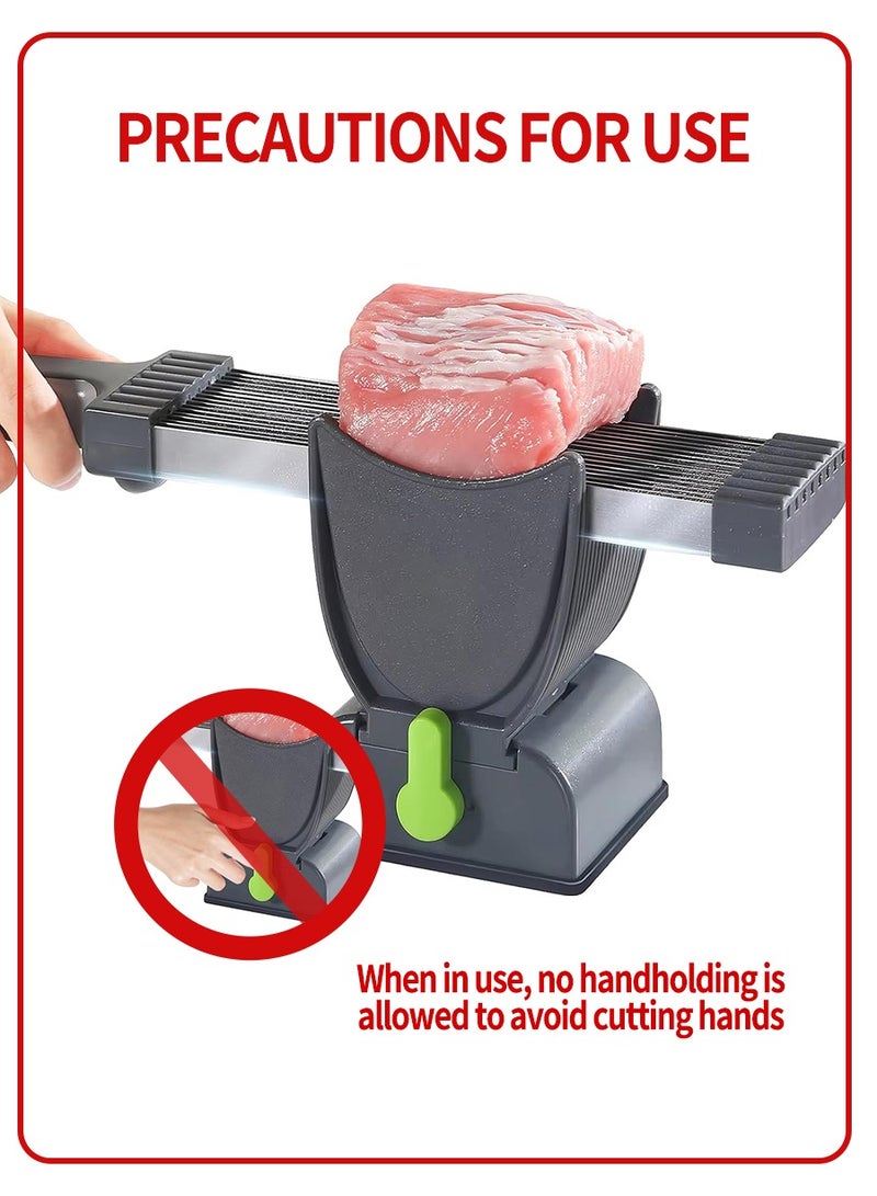 jinxinrui Meat slicer and kitchen knife set, used for slicing and chopping meat, manual fresh meat cutting machine, food slicer, suitable for beef, fish, and lamb meat for home cooking barbecue and hotpot  - Image 5
