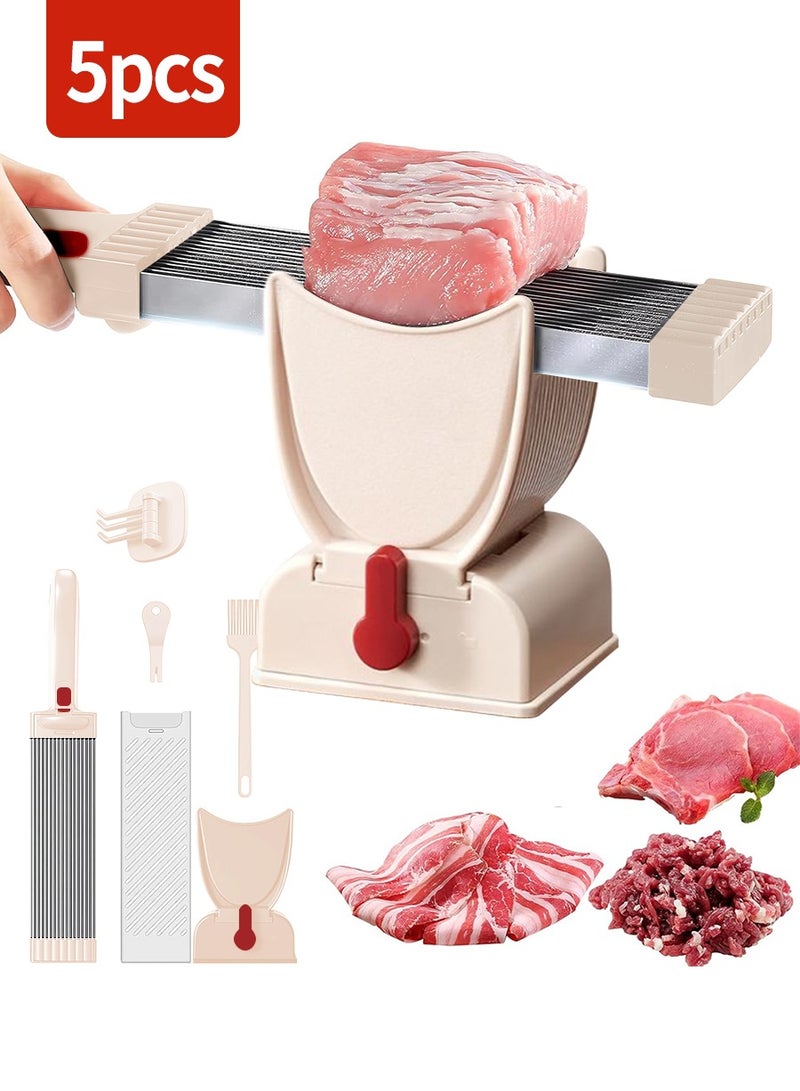 jinxinrui Meat slicer and kitchen knife set, used for slicing and chopping meat, manual fresh meat cutting machine, food slicer, suitable for beef, fish, and lamb meat for home cooking barbecue and hotpot  - Image 1
