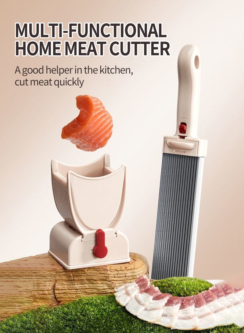 jinxinrui Meat slicer and kitchen knife set, used for slicing and chopping meat, manual fresh meat cutting machine, food slicer, suitable for beef, fish, and lamb meat for home cooking barbecue and hotpot  - Image 2