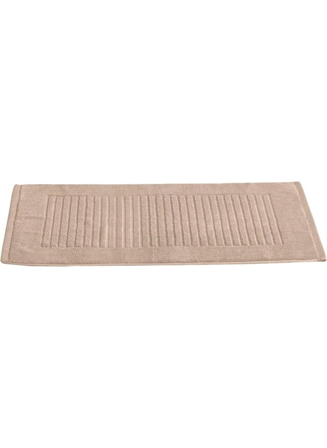 Classic Turkish Towels - Luxury 2 Piece Bathmat Towel Set Jacquard Ribbed 20X33 Inch Bathroom Mats Absorbent 100 Turkish Cotton Beige - Image 1