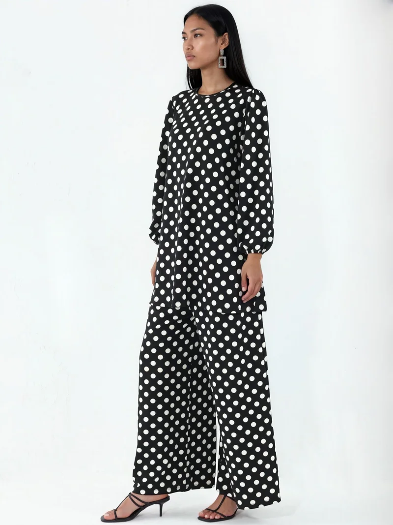 BIG DART BDART Textured Long Sleeve Tunic and Wide Leg Pants Set